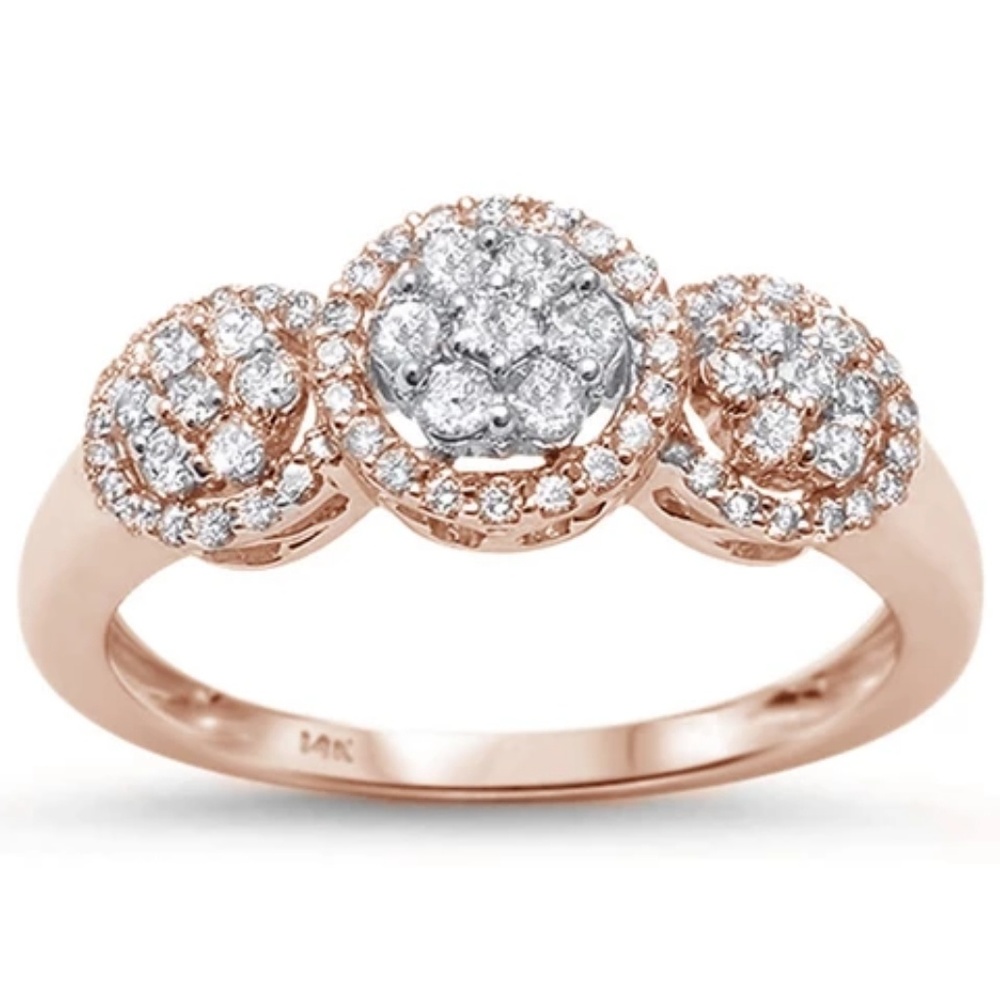 rose gold 14k diamond ring